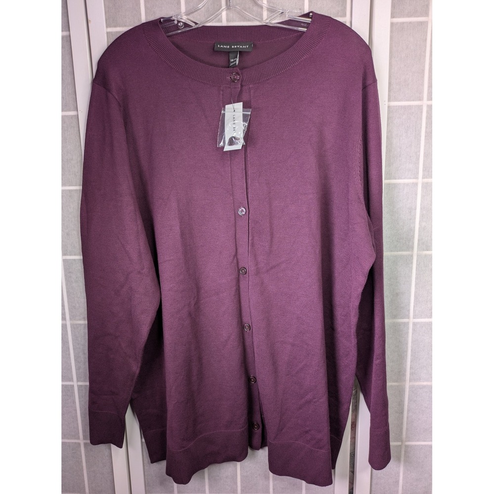 Lane Bryant Womens Cardigan 18/20 NWT $50 Plum Purple Button Front Sweater Soft